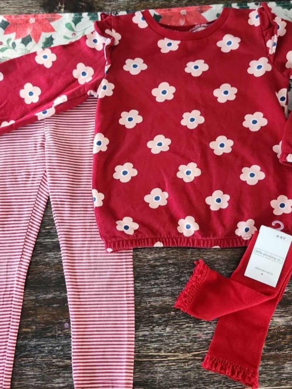 Carter's 4T Outfit Bundle + NWT Little Stocking Co Knee High Socks 4-6Y